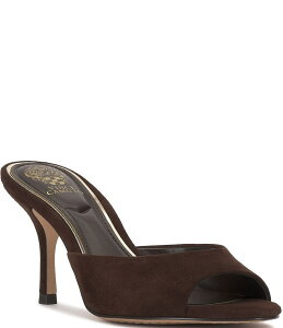 BXJ[g fB[X V[Y T_ XG[h q[ Vince Camuto Prynn Suede Slip On High Heel Dress Slide Sandals Brownie