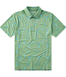 �`���r�[�Y �����Y �g�b�v�X �V���c �|���V���c �v�����g Chubbies Hey Putter Short Sleeve Printed Performance Polo Shirt Olive �I���[�u