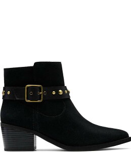 N[NX fB[X V[Y u[cECu[c XG[h AN u[c Clarks Signature Morzine Buckle Suede Studded Belt Ankle Booties Black ubN