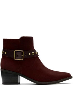 N[NX fB[X V[Y u[cECu[c XG[h AN u[c Clarks Signature Morzine Buckle Suede Studded Belt Ankle Booties Merlot