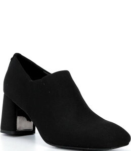 �h�i���h�v���l�[�� ���f�B�[�X �V���[�Y �q�[�� �N���[�v Donald Pliner Pleeze Crepe Elastic Block Heel Shooties Black �u���b�N