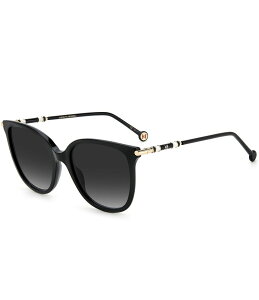 LCiw fB[X ANZT[ TOXEACEFA Carolina Herrera Women's CH0023 55mm Round Sunglasses Black ubN