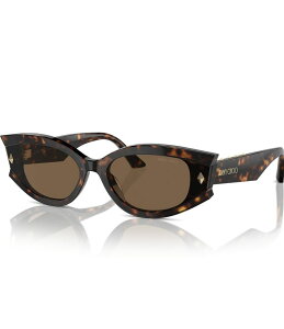 �W�~�[�`���[ ���f�B�[�X �A�N�Z�T���[ �T���O���X�E�A�C�E�F�A Jimmy Choo JC5015U 62mm Cat Eye Statement Sunglasses Havana