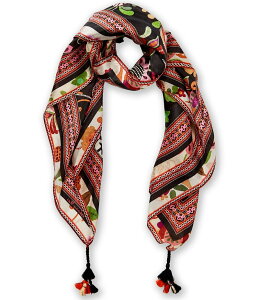 Wj[Y fB[X ANZT[ }t[EXg[EXJ[t vg VN }LV JOHNNY WAS Maxima Print Silk Square Scarf Maxima