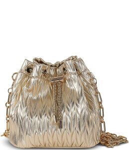 obWF[~VJ fB[X obO V_[obO g[ Jewel Badgley Mischka Diana Metallic Textured Bucket Bag Gold S[h