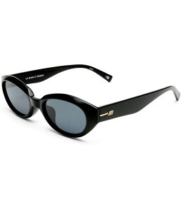 XybNX fB[X ANZT[ TOXEACEFA Le Specs Unisex Le Bijou 55mm Oval Sunglasses Black/Smoke ubN