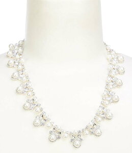 �Z�U���k ���f�B�[�X �A�N�Z�T���[ �l�b�N���X�E�`���[�J�[ ���[�X Cezanne Charlotte Pearl Lace Statement Necklace Silver/Pearl/Crystal �p�[��