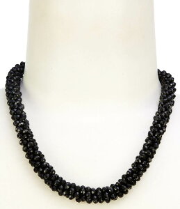 fB[Y fB[X ANZT[ lbNXE`[J[ [X Dillard's Faceted Jet Glass Beaded Collar Necklace Gold/Jet S[h