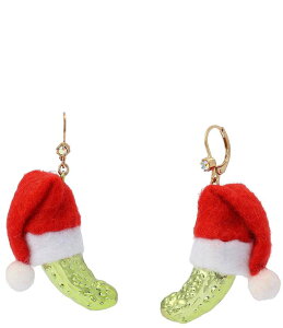 xbcBW\ fB[X ANZT[ sAXECO Betsey Johnson Santa Baby Christmas Santa Hat Pickle Drop Earrings Green O[