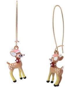 xbcBW\ fB[X ANZT[ sAXECO Betsey Johnson Santa Baby Christmas Reindeer Dangle Drop Earrings Brown uE