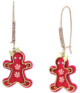 xbcBW\ fB[X ANZT[ sAXECO Betsey Johnson Santa Baby Christmas Gingerbread Dangle Drop Earrings Pink sN