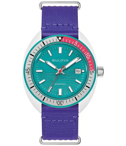 �u���o ���f�B�[�X �A�N�Z�T���[ �r���v �i�C���� Bulova Men's Snorkel Three Hand Purple Nylon Strap Watch Purple �p�[�v��
