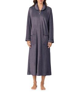 �G�C���[���E�F�X�g ���f�B�[�X �A���_�[�E�F�A �i�C�g�E�F�A Eileen West Cozy Velour Long Sleeve Zip-Front Robe Charcoal �`���R�[��