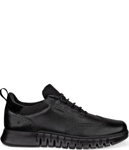 GR[ Y V[Y hXV[Y U[ Black ECCO Men's Gruuv Studio Leather Wingtip Oxford Sneakers