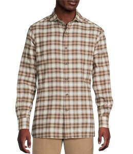 �_�j�G�� �N���~�� �����Y �g�b�v�X �V���c Daniel Cremieux Signature Label The Highlands Collection Plaid Flannel Long Sleeve Woven Shirt Camel �L������