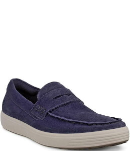 GR[ Y V[Y Xb|E[t@[ U[ Grey ECCO Men's Soft 7 Suede Penny Loafers