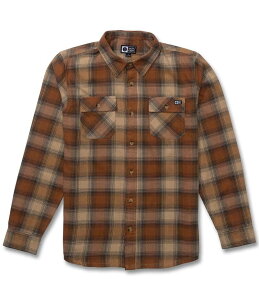 �\���e�B�[�N���[ �����Y �g�b�v�X �V���c Salty Crew Daybreak Long Sleeve Plaid Flannel Shirt Brown �u���E��