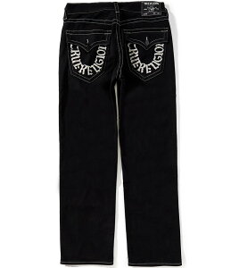 �g�D���[�����W���� �����Y �{�g���X �f�j���p���c �h�J �W�[���Y True Religion Bobby Horseshoe Embroidered Back Pocket Baggy Fit Jeans Black �u���b�N