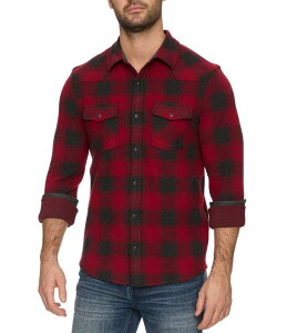�t���b�O �A���h �A���Z�� �����Y �g�b�v�X �V���c Flag and Anthem Premont Plaid Long Sleeve Flannel Performance Shirt Red/Charcoal �`���R�[��