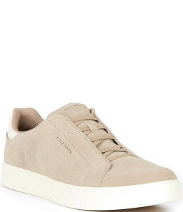 yz R[n[ Y Xb|E[t@[ V[Y Men's GrandPro Luxe Suede Slip On Sneakers Birch Beige/Ivory