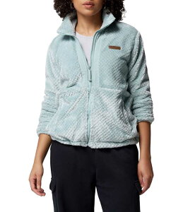 RrA fB[X AE^[ R[g t[X WPbg Columbia Fire Side Fleece Stand Collar Long Sleeves Zip Front Jacket Crushed Blue u[