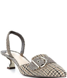 �A���b�N�X�}���[ ���f�B�[�X �V���[�Y �q�[�� Alex Marie Zell Plaid Buckle Ornament Slingback Pumps Brown/Multi �u���E��