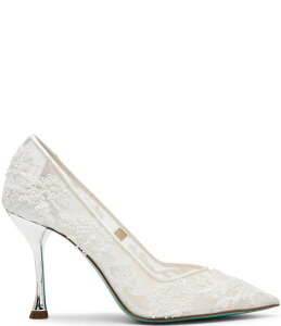 �x�b�c�B�W�����\�� ���f�B�[�X �V���[�Y �p���v�X ���b�V�� Blue by Betsey Johnson Jenii Mesh Beaded Stiletto Pumps Ivory �A�C�{���[