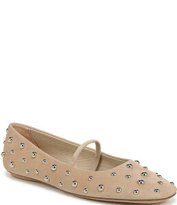 yz tRTg fB[X pvX V[Y Sarto by Franco Sarto Teyana Studded Suede Mary Jane Flats Beige