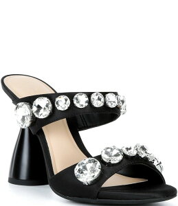 �W�[�r�[ ���f�B�[�X �V���[�Y �T���_�� �T�e�� GB News-Flash Satin Jewel Ornament Dress Slide Sandals Black �u���b�N