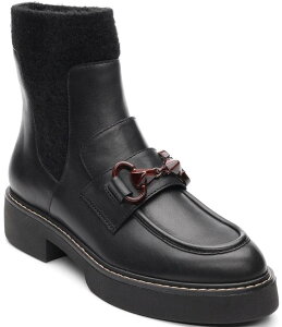 TN`A[ fB[X V[Y u[cECu[c `FV[ u[c U[ [t@[ Sanctuary Marley Leather Chelsea Bit Buckle Loafer Booties Black ubN