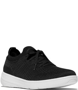 tBbgtbv fB[X V[Y Xj[J[ Black FitFlop Super-Q Knit Slip On Laced Sneakers