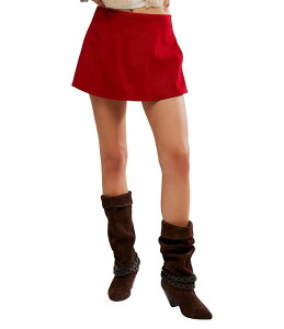 t[s[v fB[X {gX XJ[g ~j XG[h Free People We The Free Paradise Found Faux Suede Mini Skort Rhythmic Red bh