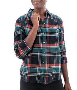 �A�x���`���� ���f�B�[�X �g�b�v�X �V���c �R�b�g�� Aventura Organic Cotton Frosted Flannel Plaid Point Collar Long Sleeve Button Front Shirt Burnt Henna �`�F�b�N