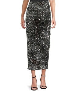 �}���[�� ���f�B�[�X �{�g���X �X�J�[�g �X�p���R�[�� �W���[�W�[ �}�L�V Marella Jancy Sequin Jersey Pencil Maxi Skirt Grey �O���[