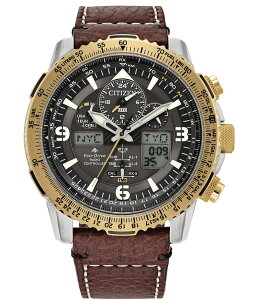 V`Y fB[X ANZT[ rv U[ Citizen Men's Promaster Skyhawk A-T Chronograph Brown Leather Strap Watch Brown uE