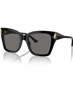 �W�~�[�`���[ ���f�B�[�X �A�N�Z�T���[ �T���O���X�E�A�C�E�F�A Jimmy Choo Women's JC5012F 54mm Square Polarized Sunglasses Black �u���b�N