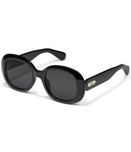 NGC fB[X ANZT[ TOXEACEFA QUAY Women's Impromptu 53mm Round Sunglasses Black/Smoke ubN