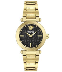 ���F���T�[�` ���f�B�[�X �A�N�Z�T���[ �r���v T�V���c Versace Women's Greek Analogold Tone Stainlessteel Bracelet Watch Gold �S�[���h