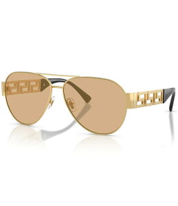 FT[` fB[X ANZT[ TOXEACEFA Versace Unisex Greca 61mm Aviator Sunglasses Gold/Yellow Mirror CG[