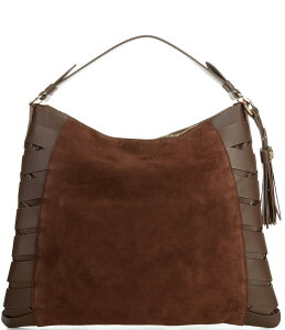 �T���G�f���}�� ���f�B�[�X �o�b�O �X�G�[�h Sam Edelman Large Jette Suede Hobo Tote Bag Spiced Pecan