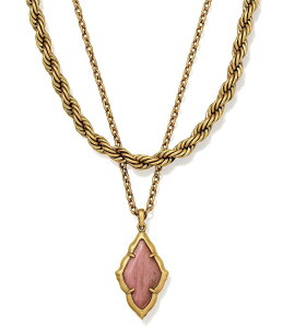 PhXRbg fB[X ANZT[ lbNXE`[J[ [X Kendra Scott Adeline Scallop Frame Short Multi Strand Necklace Vintage Gold Blush Pink Quartz sN