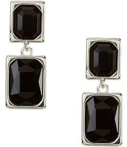 fB[Y fB[X ANZT[ sAXECO Dillard's Cushion Square Stone Double Drop Earringsilver/Jet Vo[