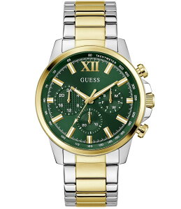 QX fB[X ANZT[ rv TVc Guess Men's Walker Chronograph Two Tone Stainlessteel Bracelet Watch Two Tone/Green O[