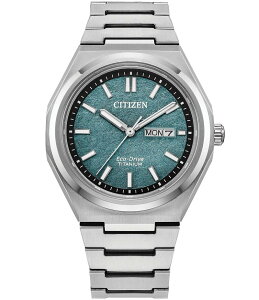 V`Y fB[X ANZT[ rv Citizen Men's Eco-Drive Sport Luxury Zenshin Quartz Three Hand Titanium Bracelet Watch Silver/Blue u[