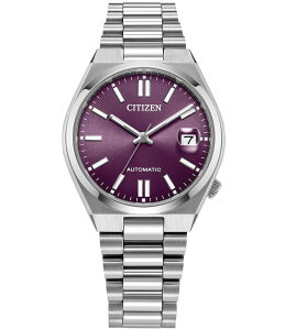 �V�`�Y�� ���f�B�[�X �A�N�Z�T���[ �r���v T�V���c Citizen Unisex Sport Luxury Tsuyosautomatic Stainlessteel Bracelet Watch Silver/Purple �p�[�v��