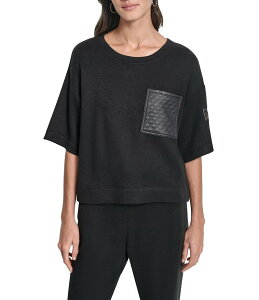 �_�i�L������ ���f�B�[�X �g�b�v�X �V���c �N���[�l�b�N DKNY by Donna Karan Coordinating Hacci Mare Crew Neck Short Sleeve Top Black/Black �u���b�N