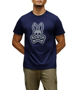 �T�C�R�o�j�[ �����Y �g�b�v�X �V���c �O���t�B�b�N Psycho Bunny Marlo Bunny Graphic Short Sleeve T-Shirt Evening Blue �u���[