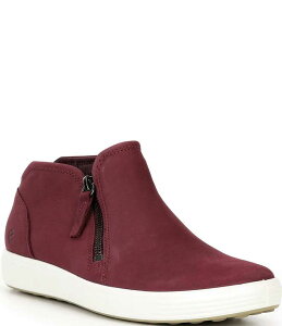 GR[ fB[X V[Y u[cECu[c Xj[J[ U[ ECCO Women'soft 7 Leather Low Cut Zip Sneaker Booties Druby