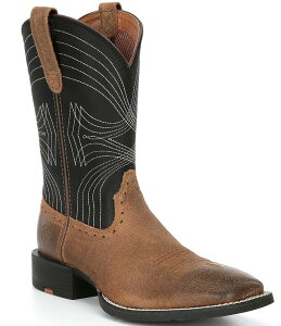 �A���A�g �����Y �V���[�Y �u�[�c�E���C���u�[�c �J���[�u���b�N Ariat Men'sport Wide Square Toe Colorblock Western Boots Barley Brown/Matte Black �u���b�N