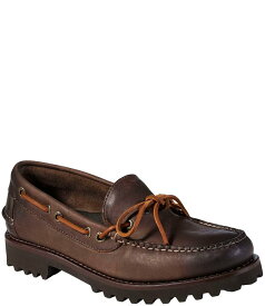 エルエルビーン メンズ シューズ スリッポン・ローファー レザー L.L.Bean Men's Allagash Leather Handsewn One-Eye Boat Shoes Dark Earth